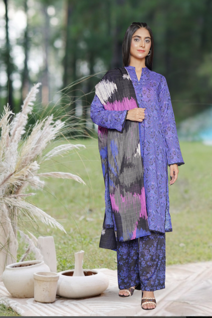 Kashaf Printed 3 Pcs Stitched Suit