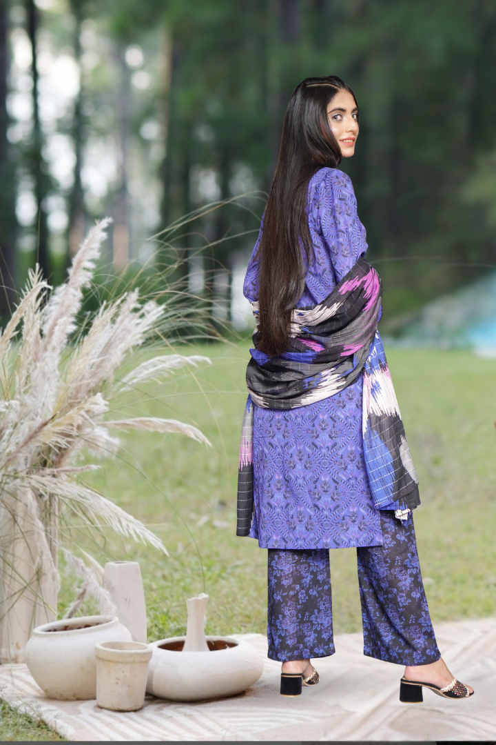 Kashaf Printed 3 Pcs Stitched Suit