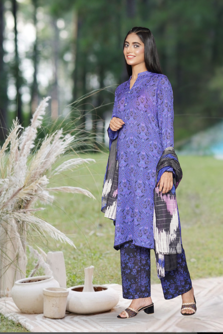 Kashaf Printed 3 Pcs Stitched Suit