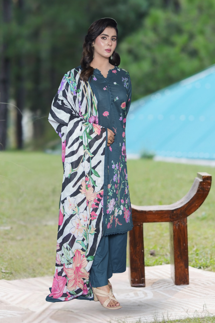 Mahpara Printed 3 Pcs Stitched Suit
