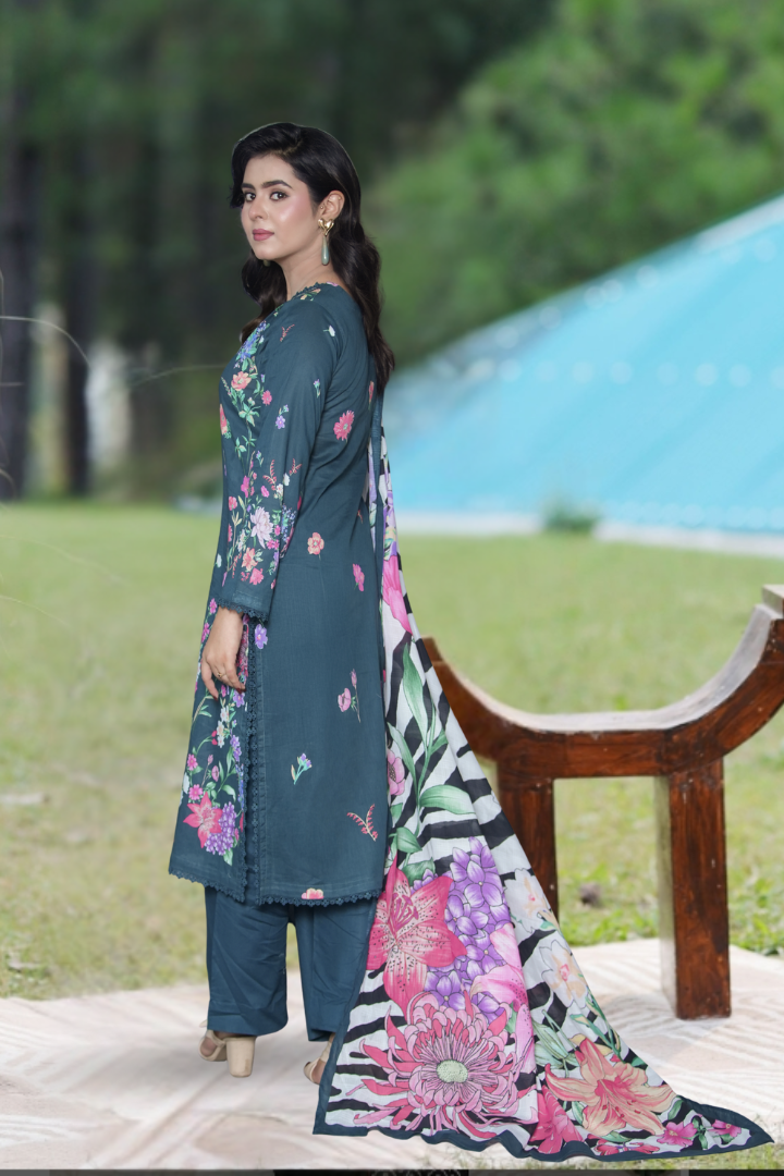 Mahpara Printed 3 Pcs Stitched Suit