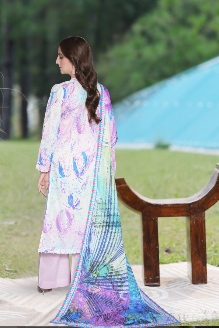 Tehzeeb Printed 3 Pcs Stitched Suit