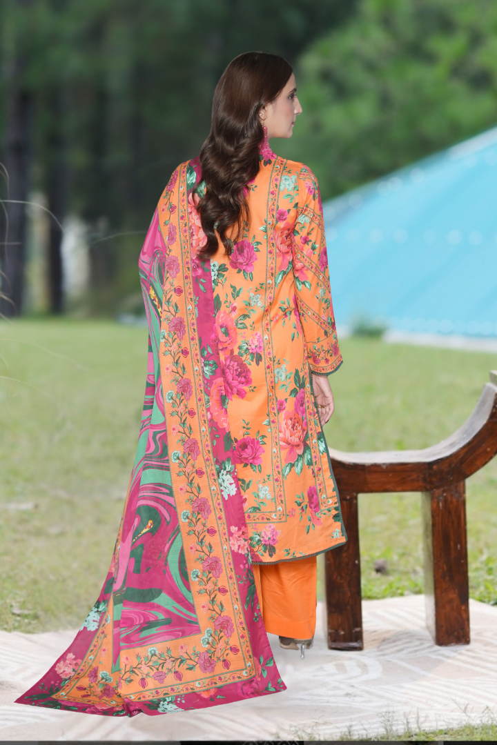 Nazaakat Printed 3 Pcs Stitched Suit