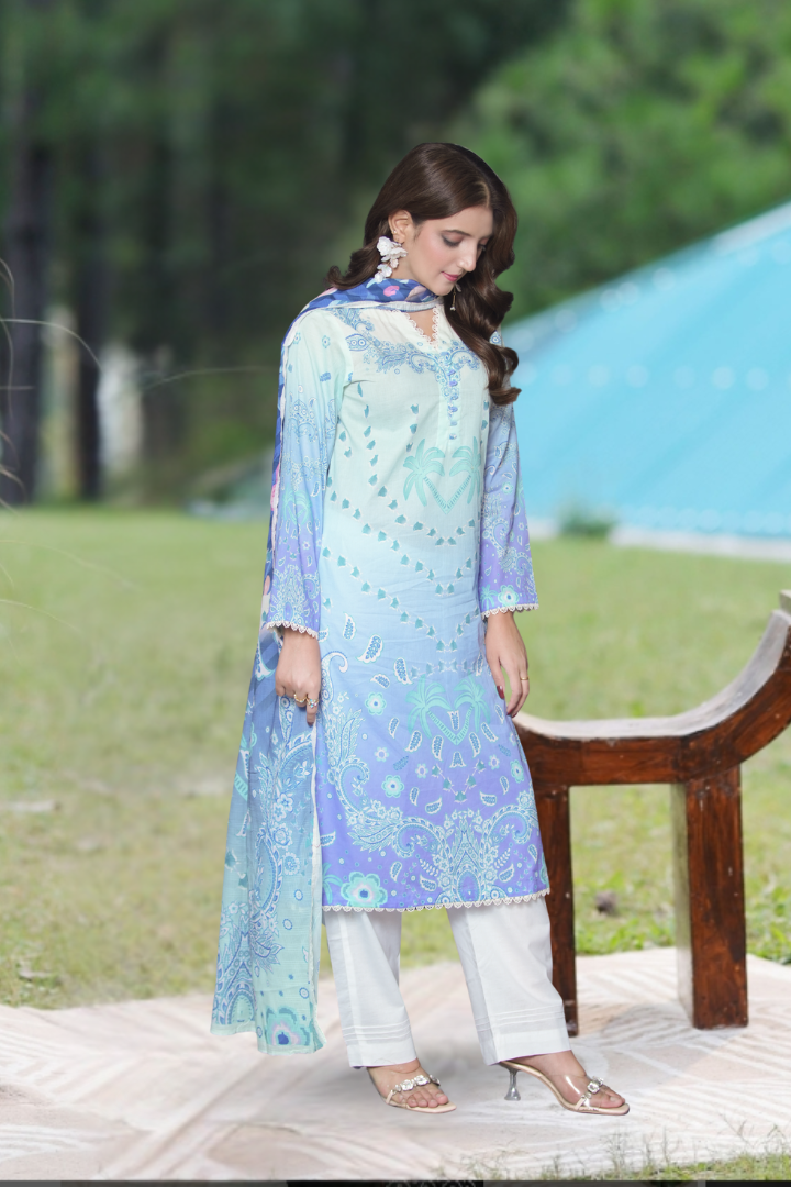 Roshni Printed 3 Pcs Stitched Suit