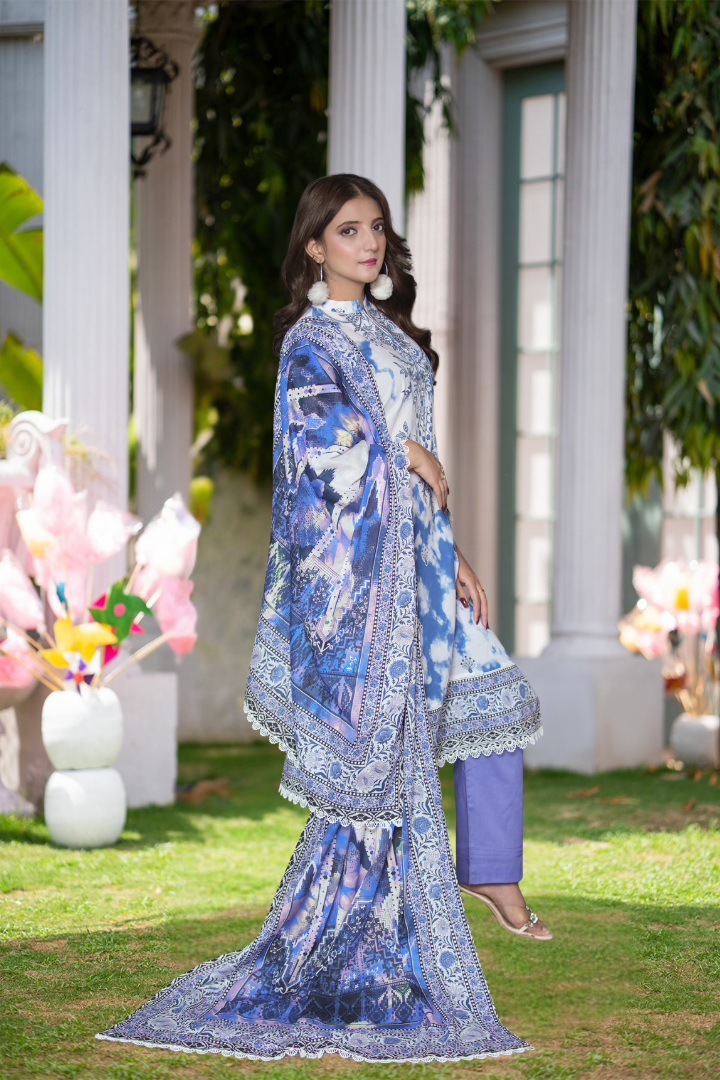 Shehnaai Printed 3 Pcs Stitched Suit