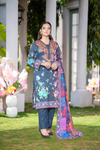 Raqs Printed 3 Pcs Stitched Suit