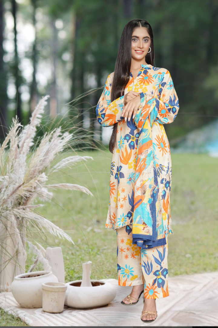Gulmendi Printed 3 Pcs Stitched Suit