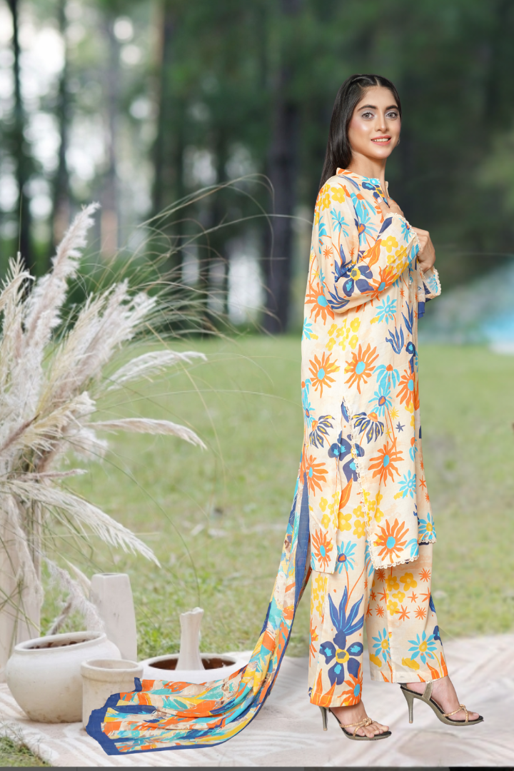 Gulmendi Printed 3 Pcs Stitched Suit