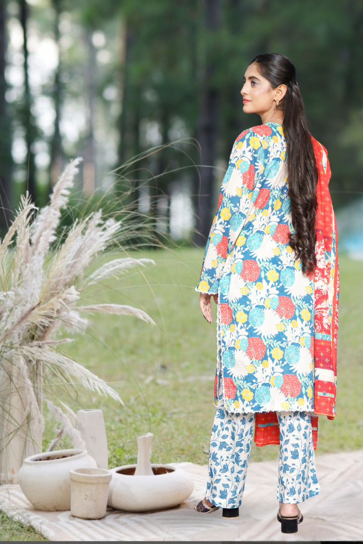 Genda Printed 3 Pcs Stitched Suit