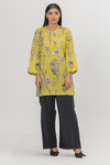 Citron & Charcoal Botanical Sketch Dupatta Set Print Lawn 2-Piece Stitched Suit