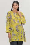 Citron & Charcoal Botanical Sketch Dupatta Set Print Lawn 2-Piece Stitched Suit