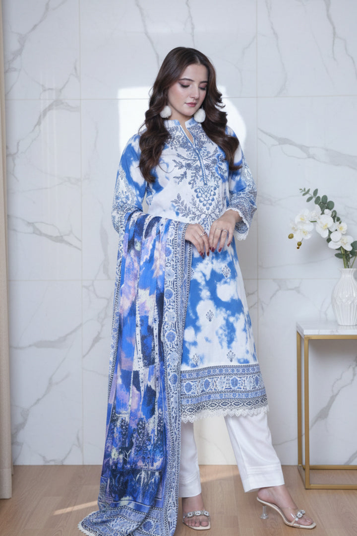 Roshni Printed 3 Pcs Stitched Suit