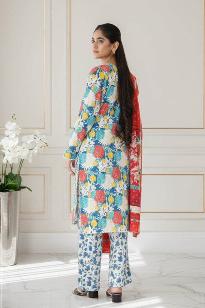 Genda Printed 3 Pcs Stitched Suit