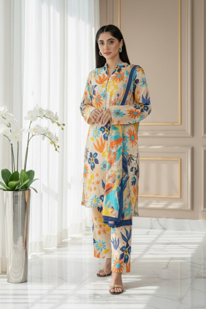 Gulmendi Printed 3 Pcs Stitched Suit