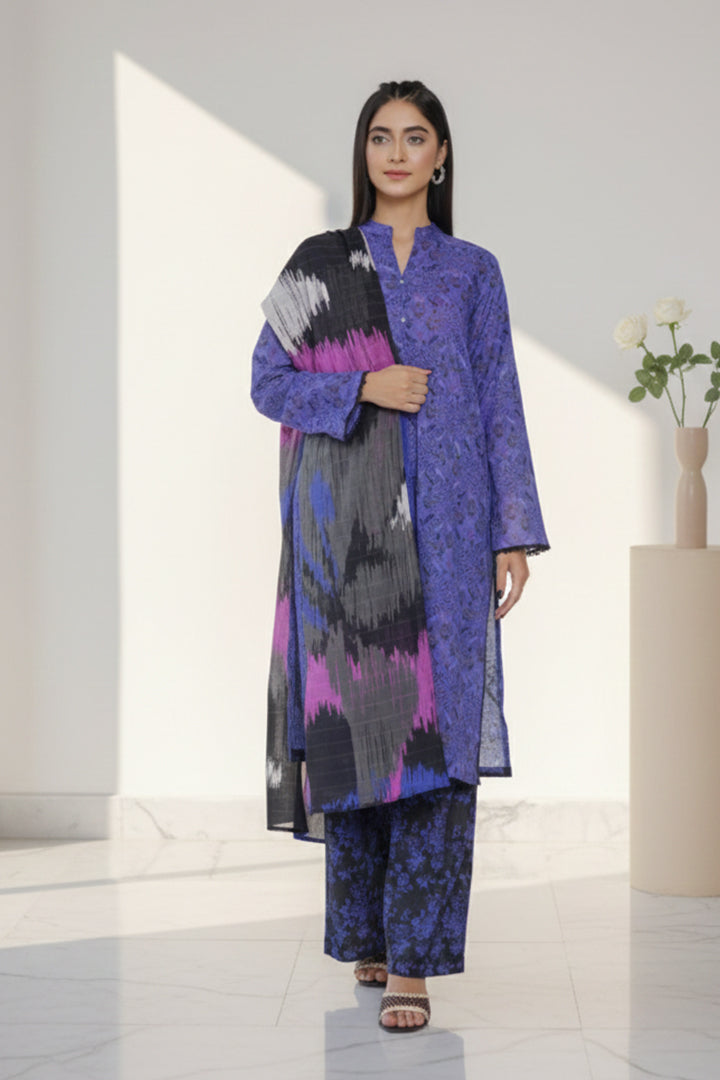 Kashaf Printed 3 Pcs Stitched Suit