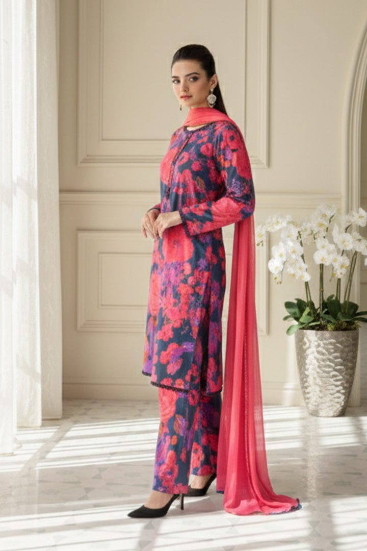 Maahru Printed 3 Pcs Stitched Suit