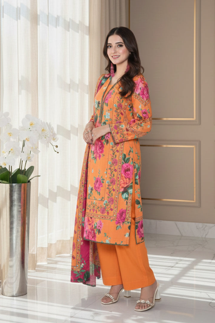 Nazaakat Printed 3 Pcs Stitched Suit
