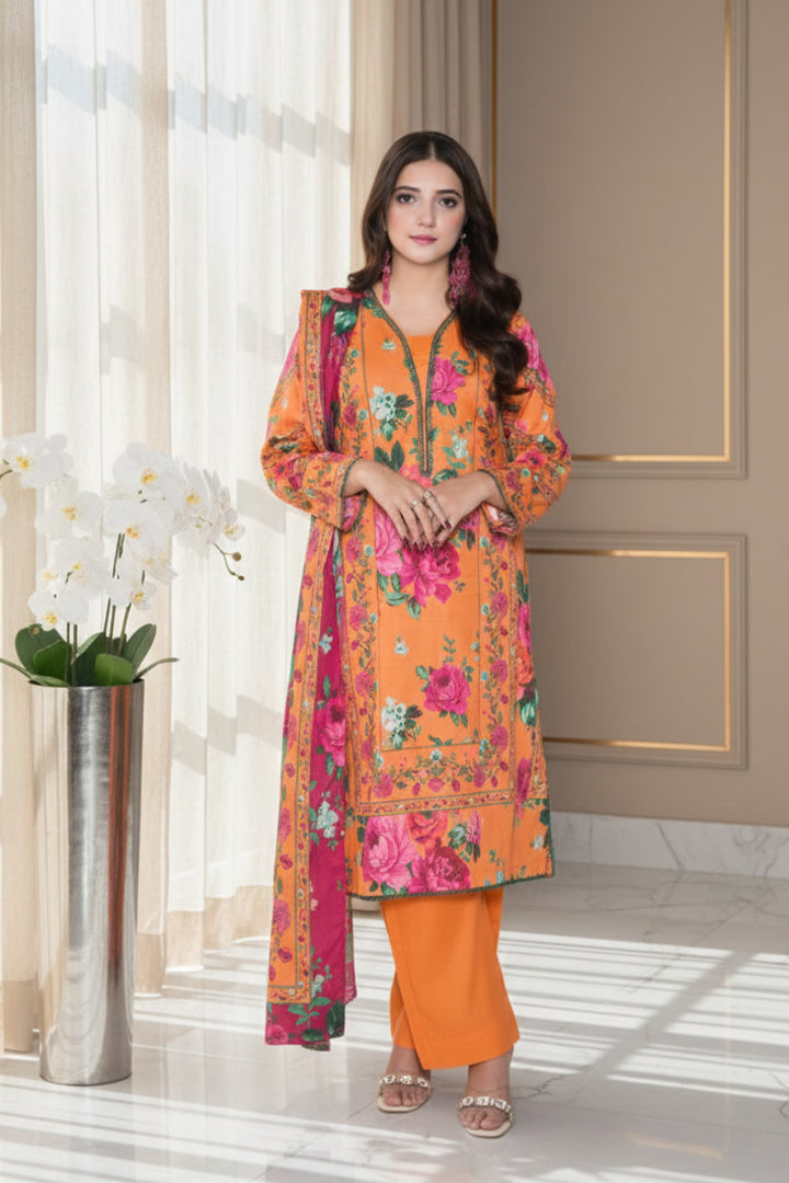 Nazaakat Printed 3 Pcs Stitched Suit