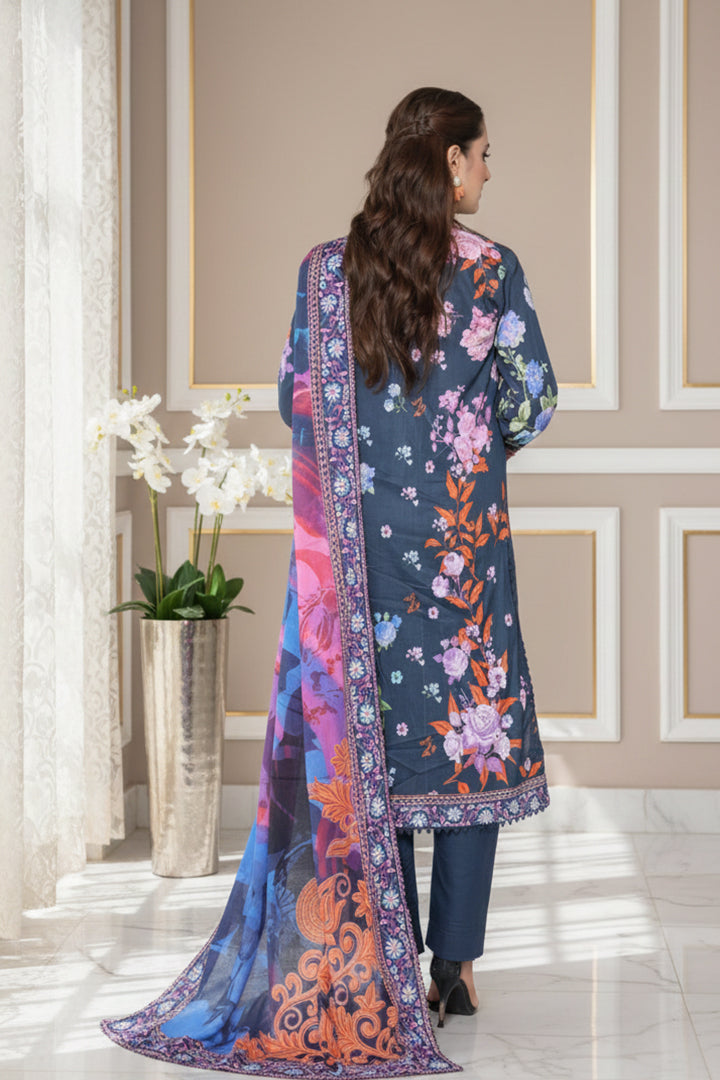 Raqs Printed 3 Pcs Stitched Suit