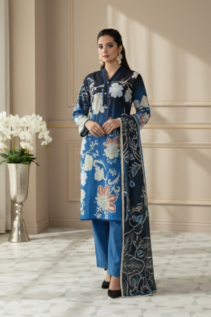 Sahir Printed 3 Pcs Stitched Suit