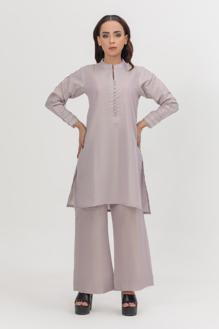 Silver Pink Masoori Lawn 2 Piece Stitched Suit