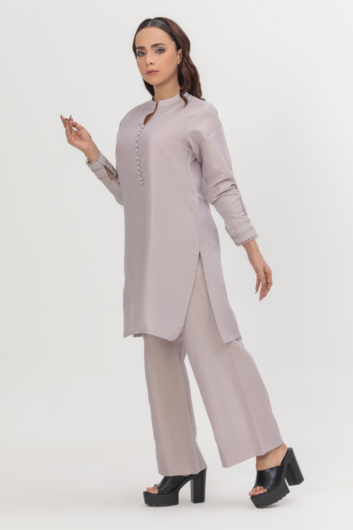 Silver Pink Masoori Lawn 2 Piece Stitched Suit