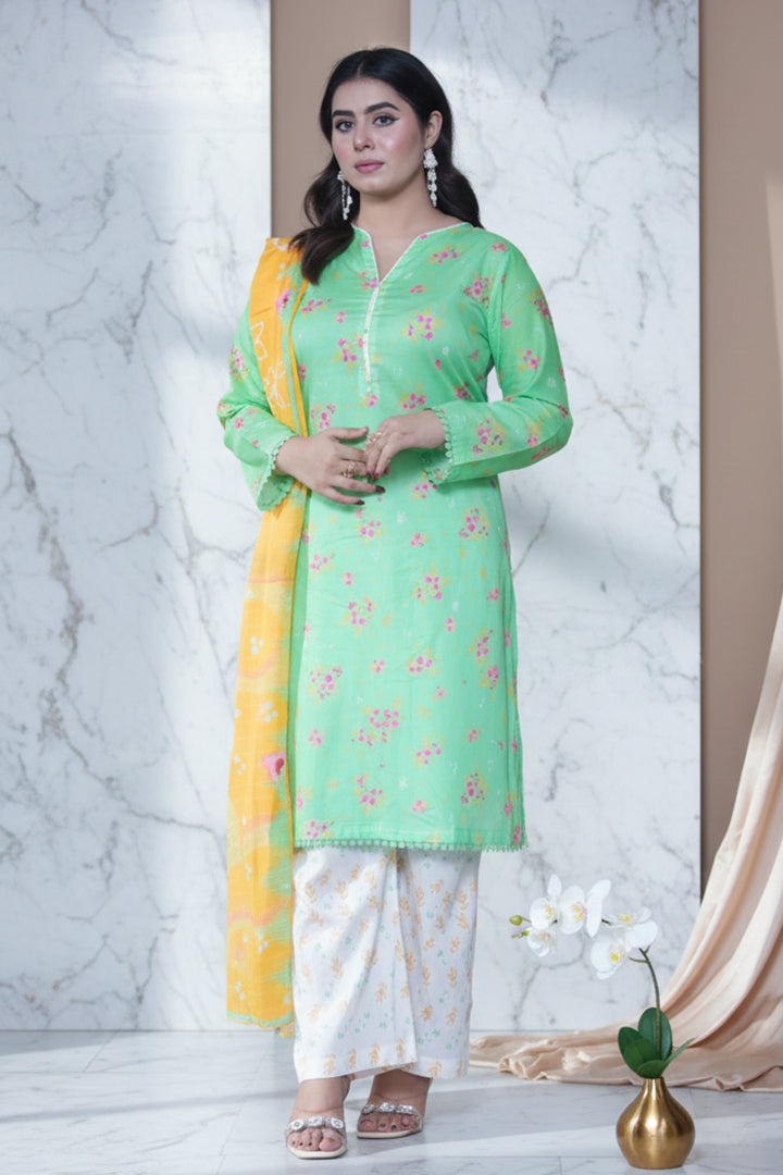 Zeb Printed 3 Pcs Stitched Suit