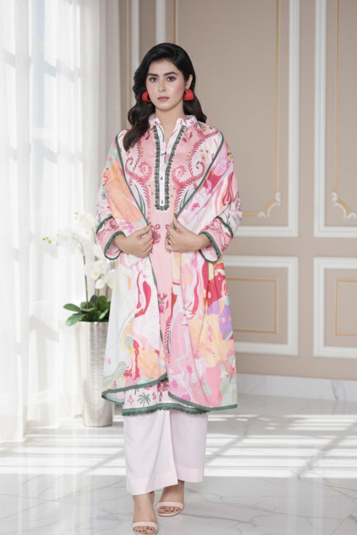 Zeenat Printed 3 Pcs Stitched Suit